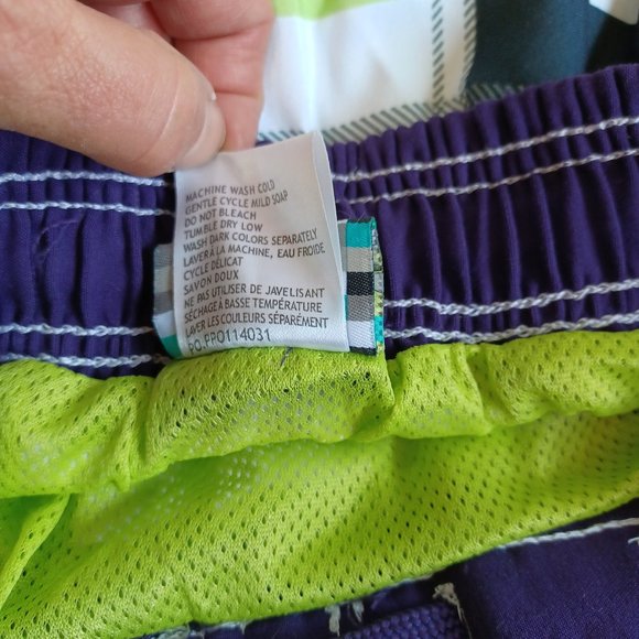 NEW! Rip zone Men’s Swim Trunks Purple/ Lime/ Black Checkered (3599 - Picture 9 of 9